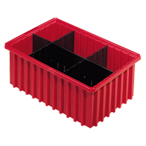 14 7/8″ × 9 1/8″ × 5 9/16″ - Red - Akro Grid Stackable Containers