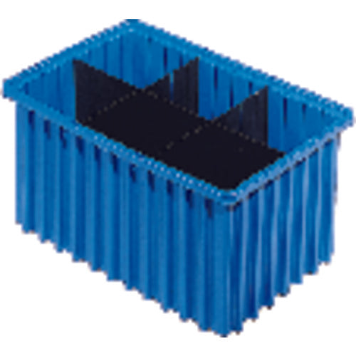 9 1/8″ × 6 1/2″ × 4 5/8″ - Blue - Akro Grid Stackable Containers - Exact Industrial Supply
