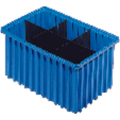 9 1/8″ × 6 1/2″ × 4 5/8″ - Blue - Akro Grid Stackable Containers - Exact Industrial Supply