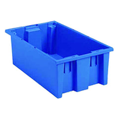 18″ × 11″ × 6″ - Blue - Nest Stack Tote Box - Exact Industrial Supply