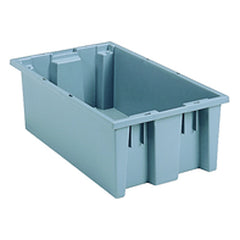 18″ × 11″ × 6″ - Gray - Nest Stack Tote Box - Exact Industrial Supply