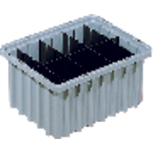 9 1/8″ × 6 1/2″ × 4 5/8″ - Gray - Akro Grid Stackable Containers