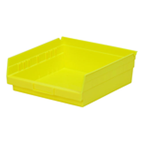 11 1/8″ × 11 5/8″ × 4″ - Yellow Economy Shelf Bin - Exact Industrial Supply