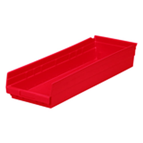 8 3/8″ × 23 5/8″ × 4″ - Red Economy Shelf Bin