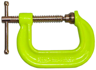 400 Series Drop Forged C-Clamps, Hi-Vis frame & copper coated spindle, 8" Capacity, 6900 lbs Clamp force, 3/4" Spindle Diameter - Exact Industrial Supply