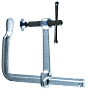 Regular Duty L-Clamp - 4-3/4'' Throat Depth, 12'' Max. Opening - Exact Industrial Supply