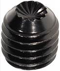 3/8-24 x 1/2 - Black Finish Heat Treated Alloy Steel - Socket Set Screws - Knurled - Exact Industrial Supply