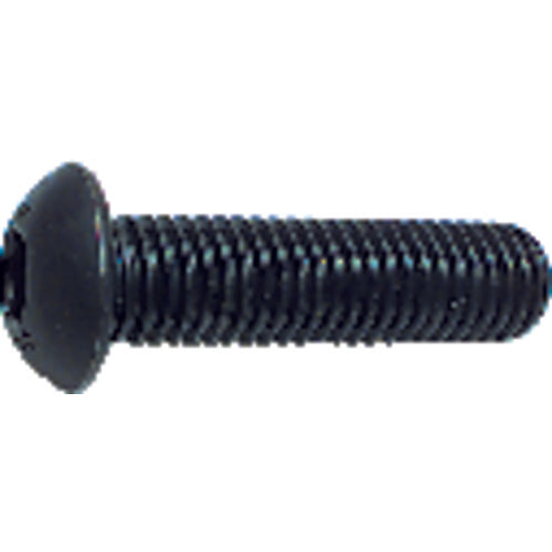 1/4″-28 × 5/8″ - Black Finish Heat Treated Alloy Steel - Cap Screws - Button Head - Exact Industrial Supply