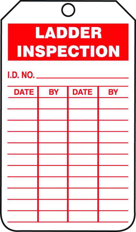 Ladder Status Tag, Ladder Inspection, 25/Pk, Plastic - Exact Industrial Supply