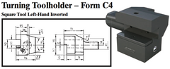 VDI Turning Toolholder - Form C4 (Square Tool Left-Hand Inverted) - Part #: CNC86 34.2516 - Exact Industrial Supply