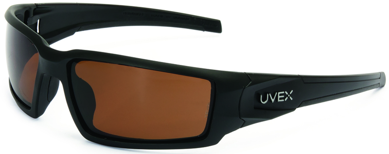 Hypershock Matte Black Frame - Espresso Polarized Lens Safety Glasses - Exact Industrial Supply