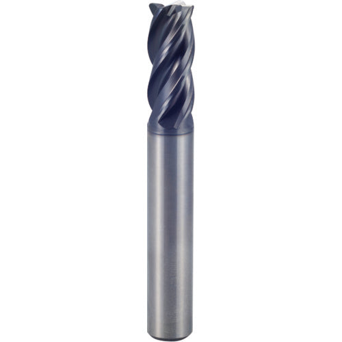 3/16″ × 3/16″ × 5/8″ × 2 1/2″ 4 Flute 0.0100″ C/R Carbide End Mill-Plain Shank - Y-Coating - Exact Industrial Supply