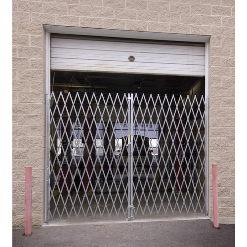 Double Fold Scissor Gate Galv 144L × 102H - Exact Industrial Supply
