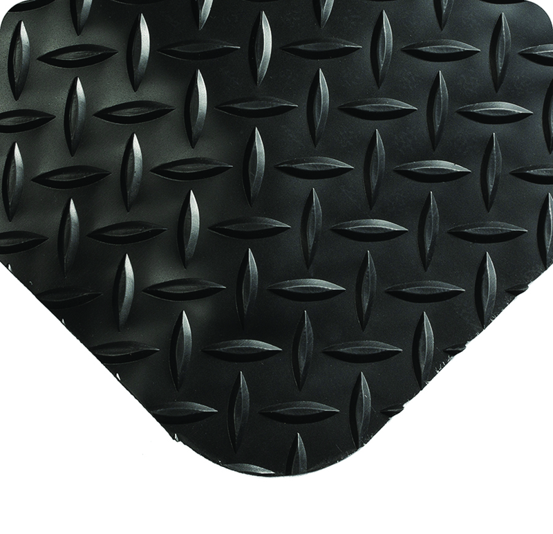 Diamond-Plate Select 19/16" x 3' x 75' Black Work Mat - Exact Industrial Supply