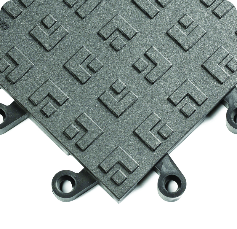 ErgoDeck General Purpose Solid Ergonomic Tiles - 8" x 18" x 7/8" Thick - Charcoal - Exact Industrial Supply