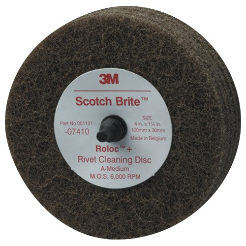 Scotch-Brite Rivet Cleaning Disc 07410 4″ × 1-1/4″ A MED - Exact Industrial Supply