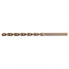 #1 RHS / RHC HSS-CO 8% (M42) 135 Degree Split Point Q-Cobalt Wide Land Parabolic Taper Length Drill - Straw / Gold Oxide - Exact Industrial Supply