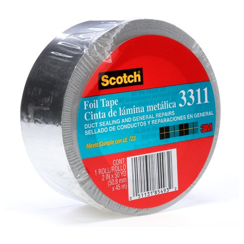Scotch Foil Tape 3311-50A 2.0″ × 50 yd (50.8 mm × 45 m) - Exact Industrial Supply