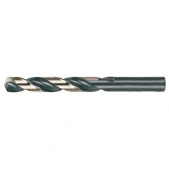 #1 RHS / RHC HSS 135 Degree Split Point Heavy Duty Jobber Length Drill - Black & Gold - Exact Industrial Supply