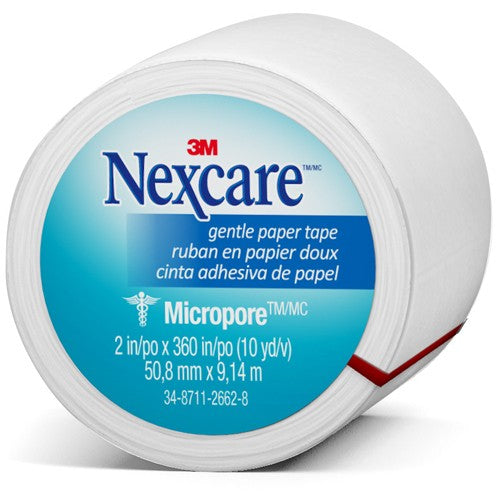 Nexcare Micropore Paper First Aid Tape 530-P1/2 2″ × 10 yds Wrapped - Exact Industrial Supply