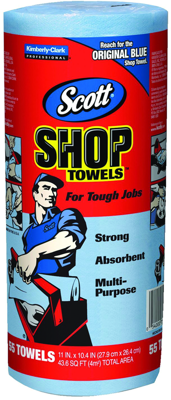 Case of 30 Rolls Blue Shop Wipers (55 sheets/roll) - Exact Industrial Supply