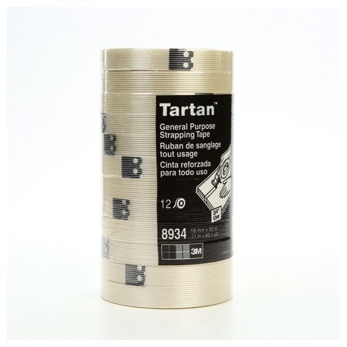 Tartan Filament Tape 8934 Clear 18 mm × 55 m 4 mil - Exact Industrial Supply