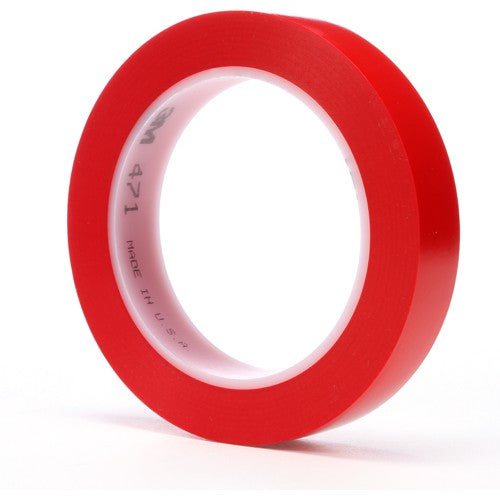 3M Vinyl Tape 471 Red 3/4″ × 36 yd 5.2 mil - Exact Industrial Supply