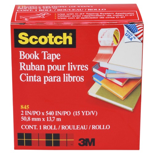 Scotch Book Tape 845-200 2″ × 540″ (50 8 mm × 13 7 m) - Exact Industrial Supply
