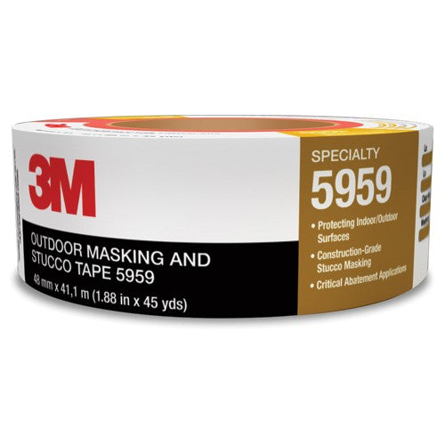 3M Outdoor Masking and Stucco Tape 5959 Red 48 mm × 41.1 m 12.0 mil Conveniently Packaged - Exact Industrial Supply