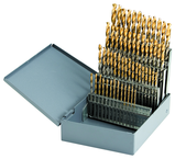 1/16 - 1/2 X 64Ths HSS Straight Shank Split Point Gold-P Drill Set (29Pcs) - Exact Industrial Supply