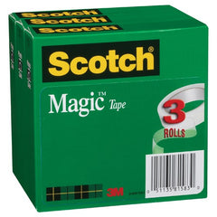 Scotch Magic Invisible Tape 810-3PK 3/4″ × 36 yd × 0″ (19 mm × 32 9 m) - Exact Industrial Supply