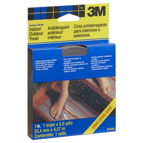 3M Safety-Walk Slip Resistant Tape 370G-R1X180 1″ × 15 ft Grey - Exact Industrial Supply