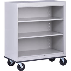 Bookcases; Overall Height: 42 in; Overall Width: 36; Overall Depth: 18; Material: Steel; Color: Dove Gray; Shelf Weight Capacity: 200; Mobility: Yes; Modular: No