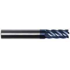 Corner Radius End Mill: 1/2" Dia, 1" LOC, 0.0625" Radius, 5 Flute, Solid Carbide