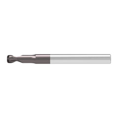 Corner Radius End Mill: 0.20 mm Dia, 0.20 mm LOC, 0.02 mm Radius, 2 Flute, Solid Carbide