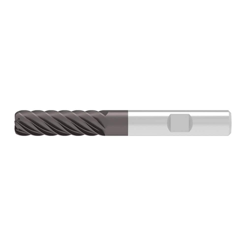 Corner Radius End Mill: 16.00 mm Dia, 48.00 mm LOC, 3.00 mm Radius, 6 Flute, Solid Carbide