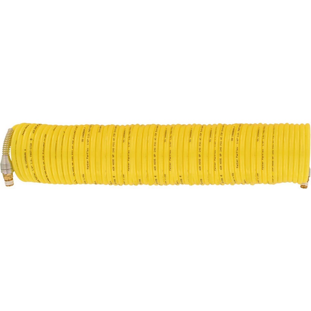 Air & Multi-Purpose Hose; Hose Type: Jackhammer Hose, Multipurpose Air Hose, Sledgehammer Hose; Length Ft. (Feet): 50; Type: Coiled Hose; Color: Yellow; Material: Nylon