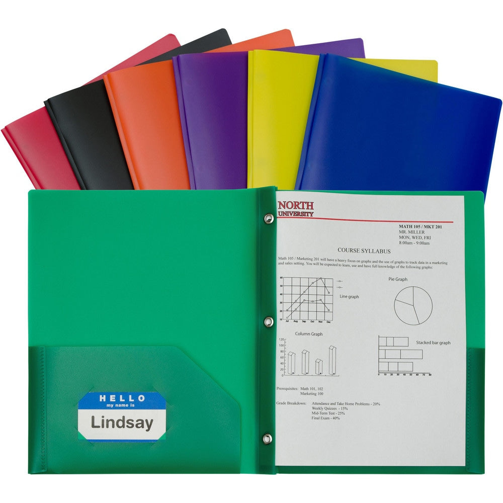 Portfolios, Report Covers & Pocket Binders; Color: Assorted; Overall Width: 9; Overall Length: 11.00; Material: Polypropylene