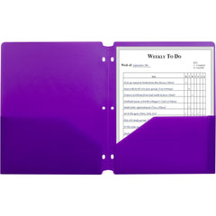 Portfolios, Report Covers & Pocket Binders; Color: Purple; Overall Width: 9; Overall Length: 11.00; Material: Polypropylene