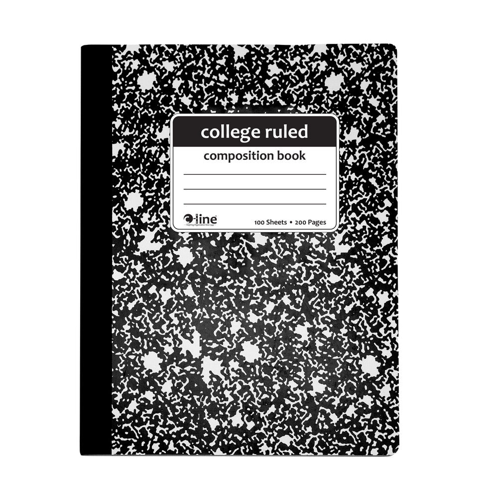 Note Pads, Writing Pads & Notebooks; Product Type: Composition Notebook; Paper Color: White; Style of Rule: College; Cover Color: Black Marble; Binding Location: Side