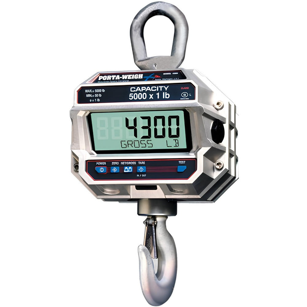 Crane Scales & Hanging Scales; Type: Crane Scale; Capacity (Lb.): 5000.00; Capacity (kg): 2500.0000; Display Type: 6-Digit LCD; Graduation: 2