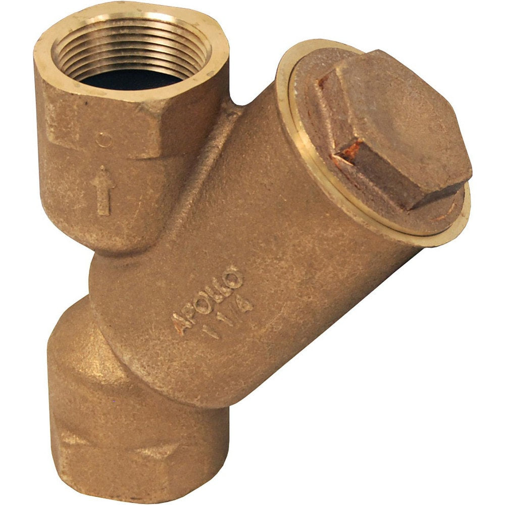 Y-Strainers; Pipe Size: 1/2; End Connection: NPT; Body Material: Bronze; Screen Material: Stainless Steel; Seal Material: None; Color: Gold; Mesh Size: 50