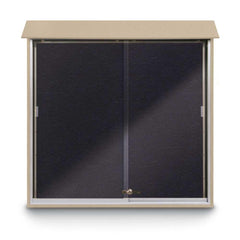 Enclosed Recycled Rubber Bulletin Board: 48" Wide, 48" High, Rubber, Black