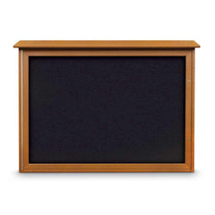 Enclosed Recycled Rubber Bulletin Board: 48" Wide, 36" High, Rubber, Black