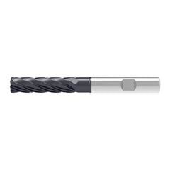 Corner Radius End Mill: 14.00 mm Dia, 71.00 mm LOC, 1.00 mm Radius, 5 Flute, Solid Carbide