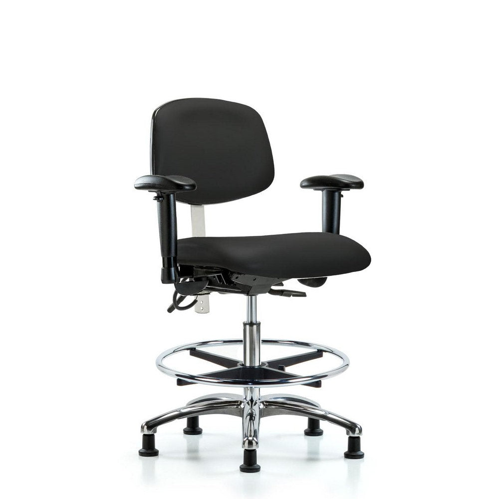 Clean Room & ESD Task Chair: ESD Vinyl, 29" Seat Height, Black