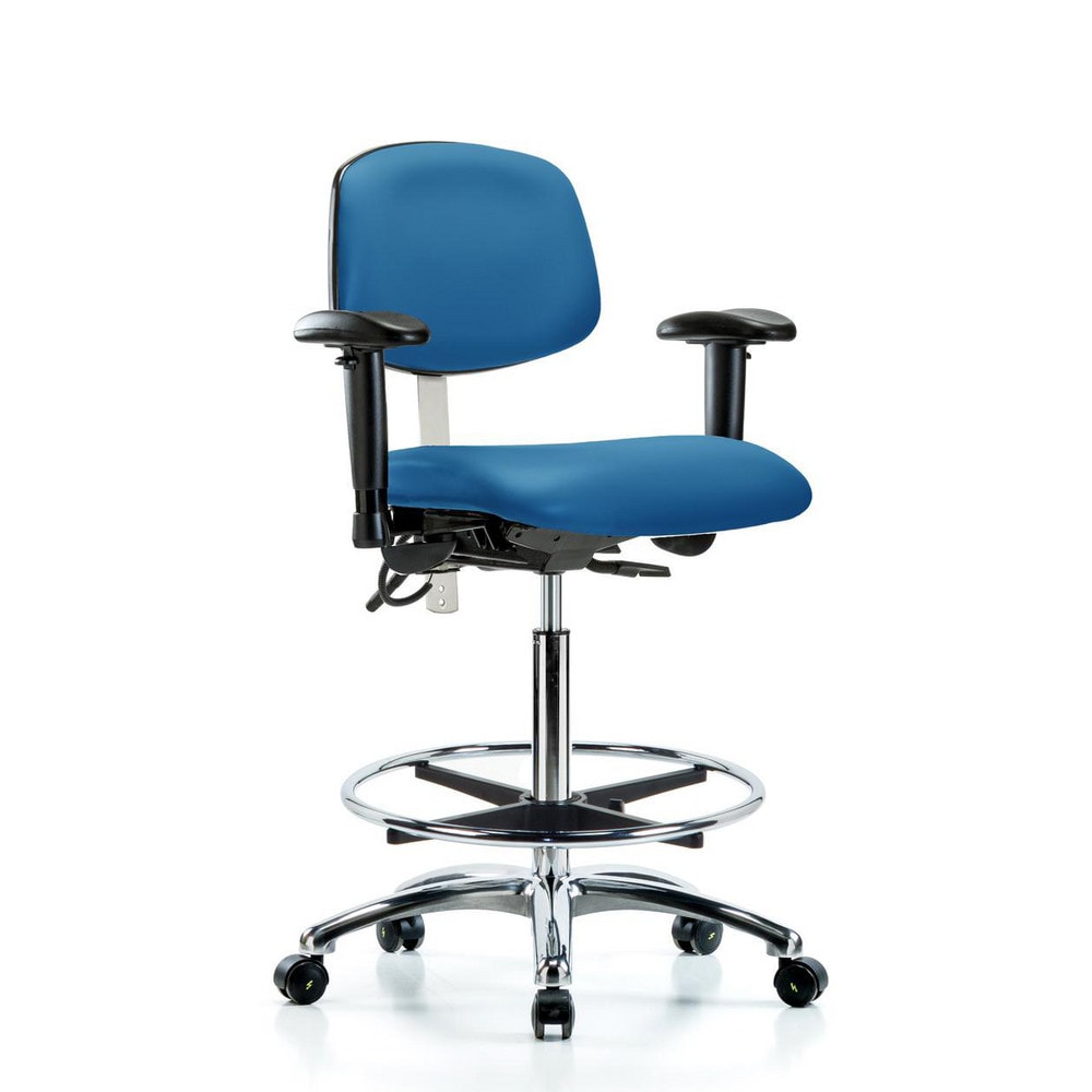 Clean Room & ESD Task Chair: ESD Vinyl, 36" Seat Height, Blue