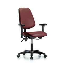 Ergonomic Multifunction Task Chair: Vinyl, 23" Seat Height, Borscht