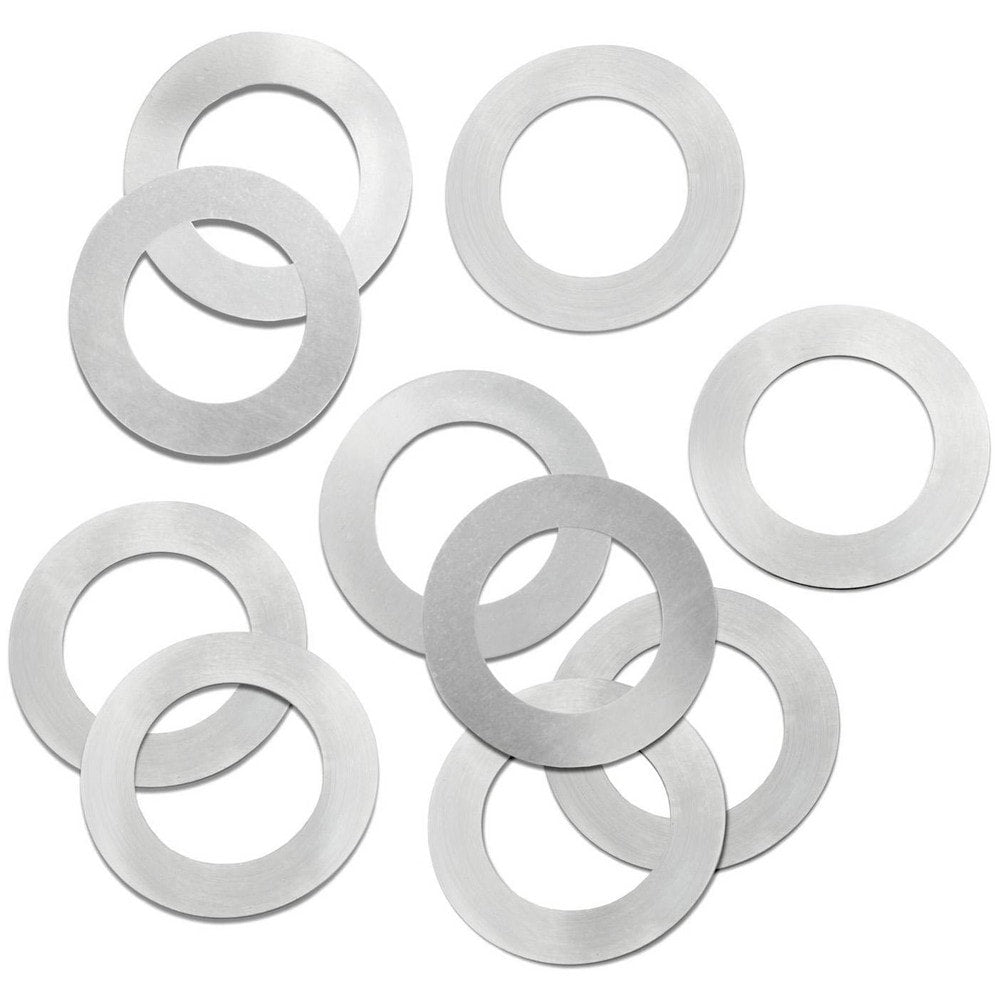 Metal Shim Stock: Round Shim, 0.0060" Thick, 2-1/8" Long, 2-1/8" Wide, 1010 Steel