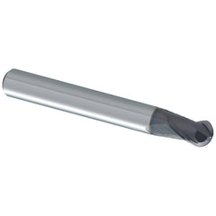Ball End Mill: 12.00 mm Dia, 12.00 mm LOC, 2 Flute, Solid Carbide